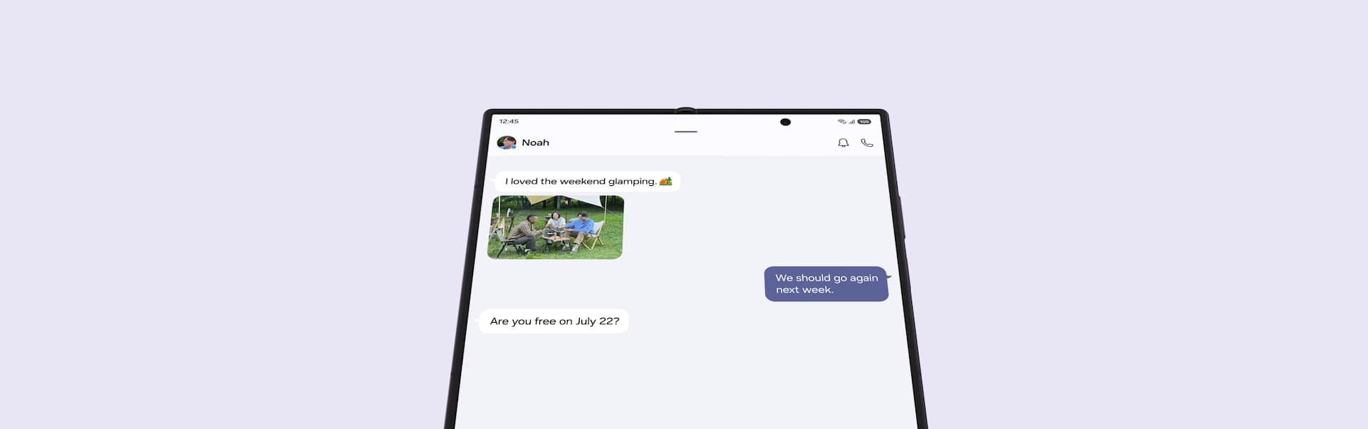 Layar cover Galaxy Z Fold8 Ultra menampilkan kartu saran Now Nudge