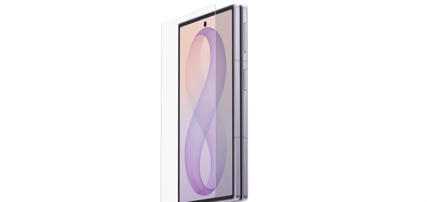 Detail kaca pelindung dan engsel Galaxy Z Fold8 dari dekat